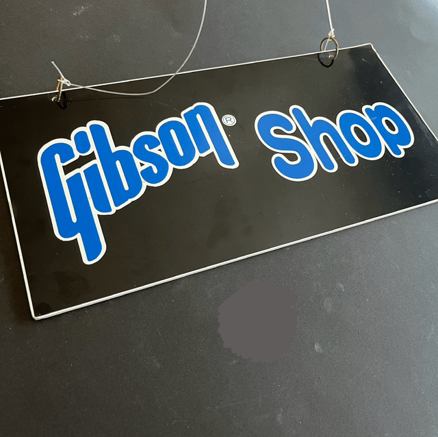 RARE 1980's Gibson SHOP (Dealer) SIGN and STORE banner (New Old Stock = NOS)