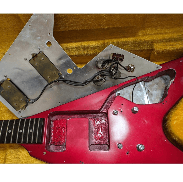 ULTRA RARE 1980's Greco Flying V (Gibson Japan Lawsuit) ... ORDER MADE ... DiMarzio Super Distortion & Red Metallic Finish + ORIGINAL Case