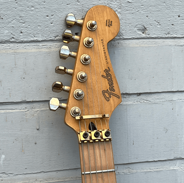 RARE 1984 Fender Japan STR-75 "PRO-FEEL" Super Strat (HSS) Fender EX-TREM Floyd Rose LIGHT Scallop / Scalloped Fretboard + Brown Leather Fender Gigbag