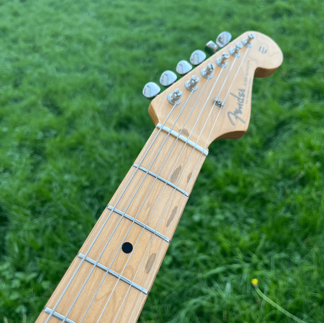 RARE 1994 Fender Japan ... ORDER MADE ... Stratocaster (Eric Clapton "Blackie" CUSTOM SHOP Specs: Lace Sensor, V shape Neck, 25 dB Mid Boost, ...)