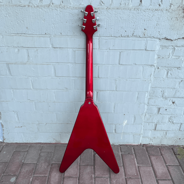 ULTRA RARE 1980's Greco Flying V (Gibson Japan Lawsuit) ... ORDER MADE ... DiMarzio Super Distortion & Red Metallic Finish + ORIGINAL Case