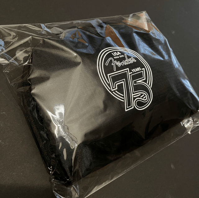 RARE 2021 Fender 75th Anniversary PROMO / DEALER / MEMORABILIA BOX (contains Thermo Bottle / Drinking Flask, Beach Towel, Backpack) Used – Good