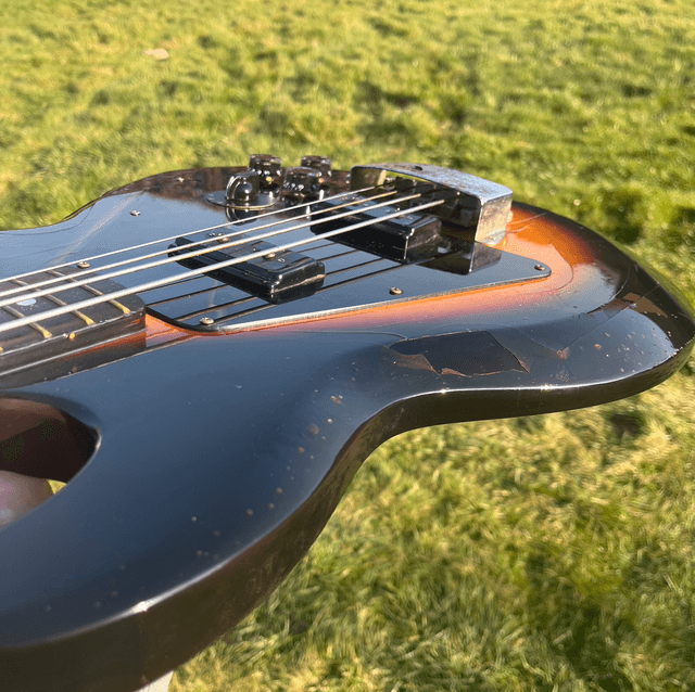ULTRA RARE 1970's Aria Pro II LB-650 (Gibson L-9S Ripper) SET NECK version (Bill Lawrence Humbuckers / 4 Way Rotary Switch ... Gibson Grabber G-3)
