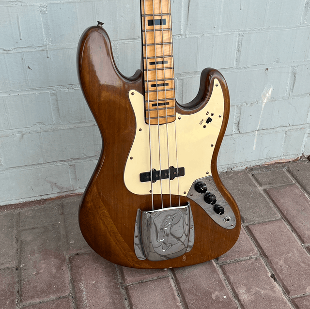 RARE 1975 Greco JB-550 "Power Booster" Walnut (Fender Jazz Bass JAPAN Lawsuit Model)... has 15dB Active Preamp + FLAME MAPLE Fretboard + Original CASE