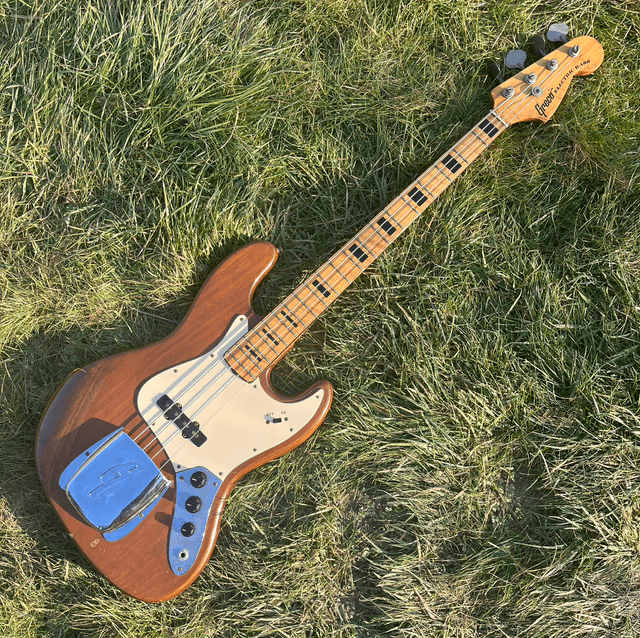 RARE 1975 Greco JB-550 "Power Booster" Walnut (Fender Jazz Bass JAPAN Lawsuit Model)... has 15dB Active Preamp + FLAME MAPLE Fretboard + Original CASE