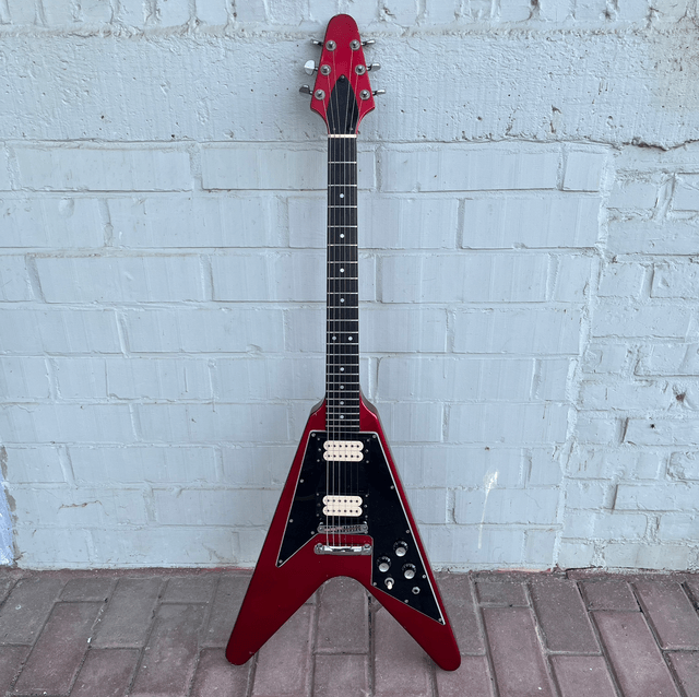 ULTRA RARE 1980's Greco Flying V (Gibson Japan Lawsuit) ... ORDER MADE ... DiMarzio Super Distortion & Red Metallic Finish + ORIGINAL Case