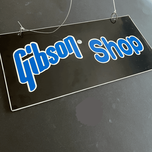 RARE 1980&#039;s Gibson SHOP (Dealer) SIGN and STORE banner (New Old Stock = NOS)